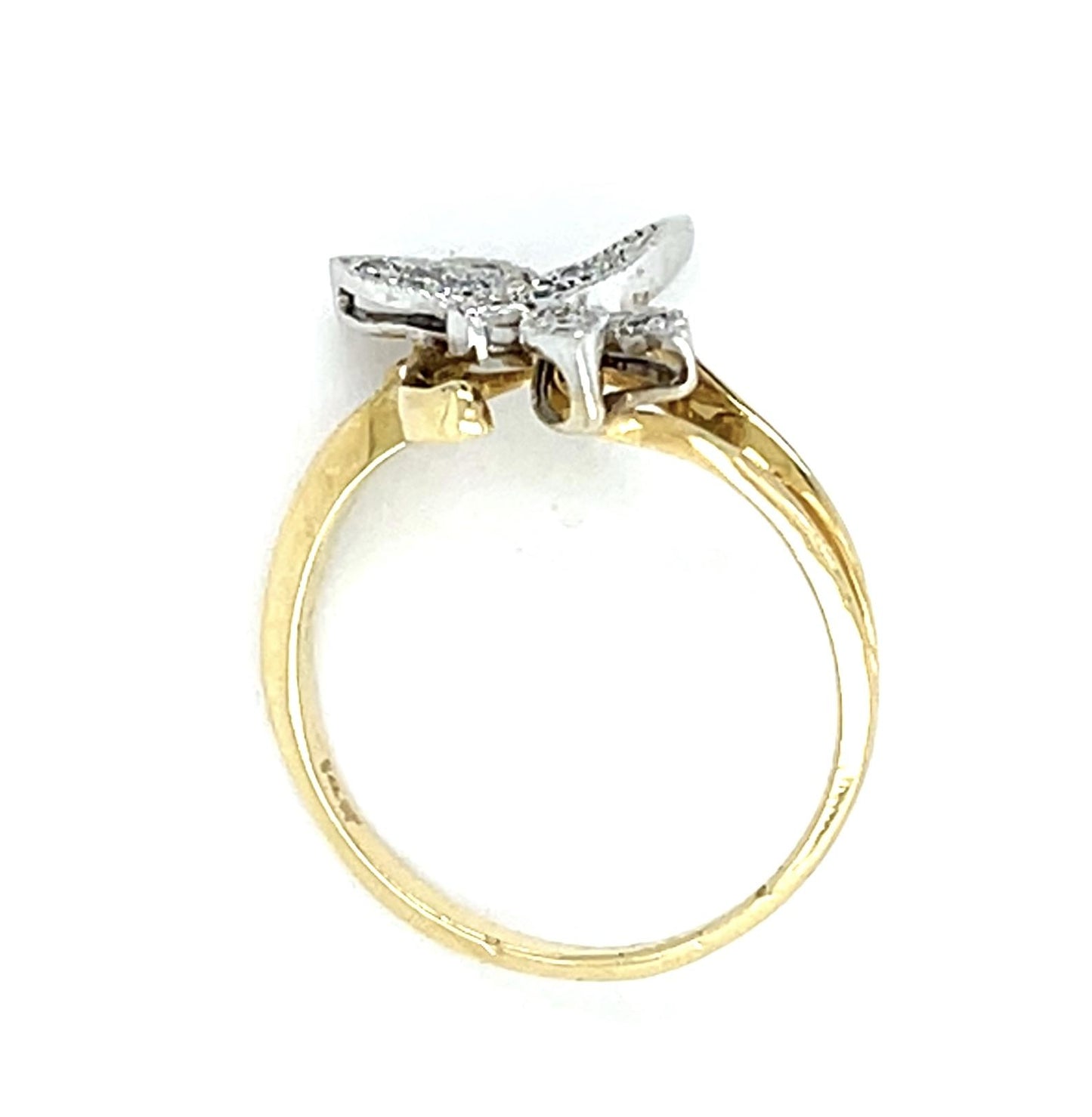 .13ct Diamond 14KY Gold Dragonfly Ring 2.20g 5.50 Size