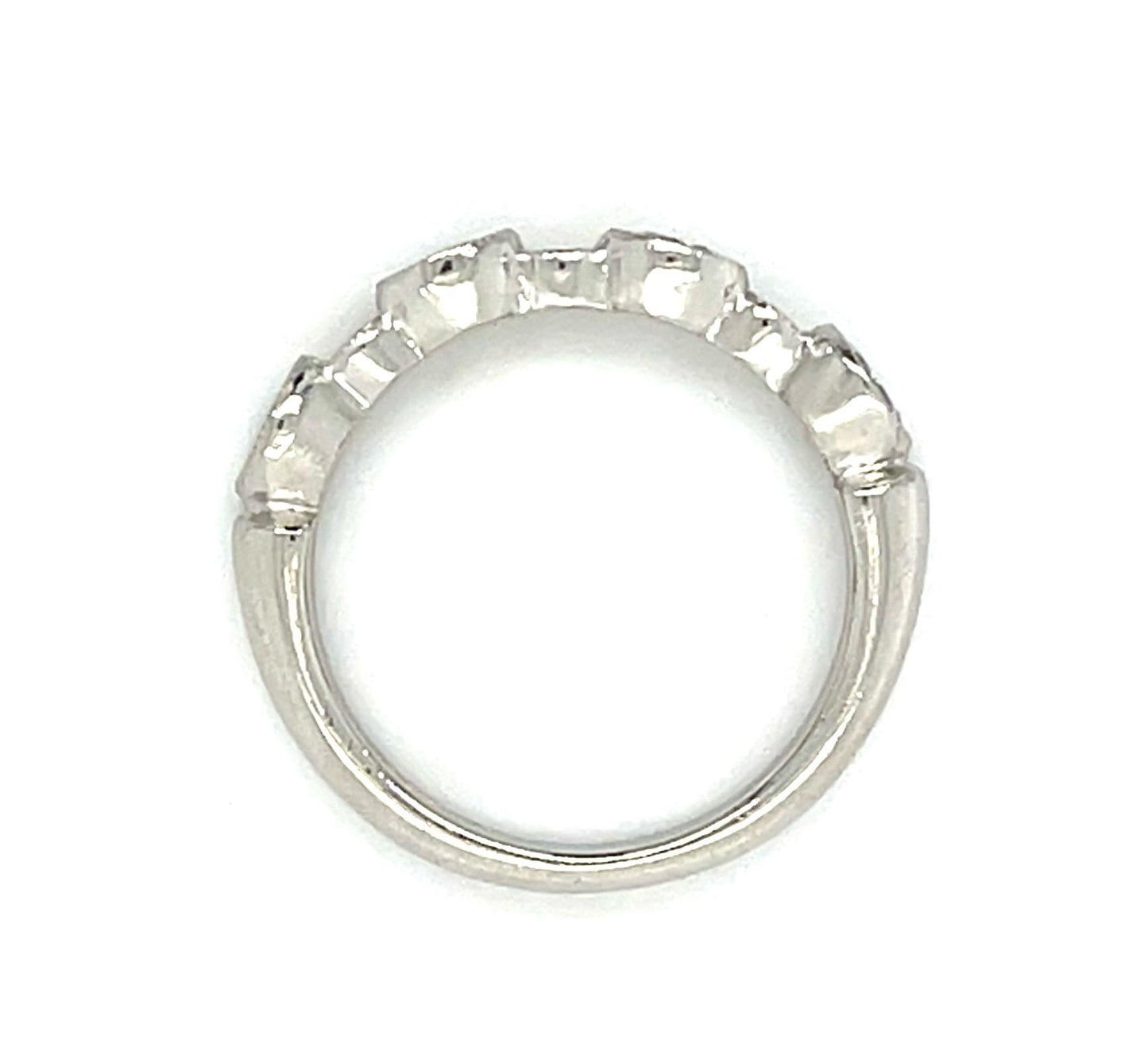 1ct Diamond Platinum Band Ring 5.60g 5.50 Size