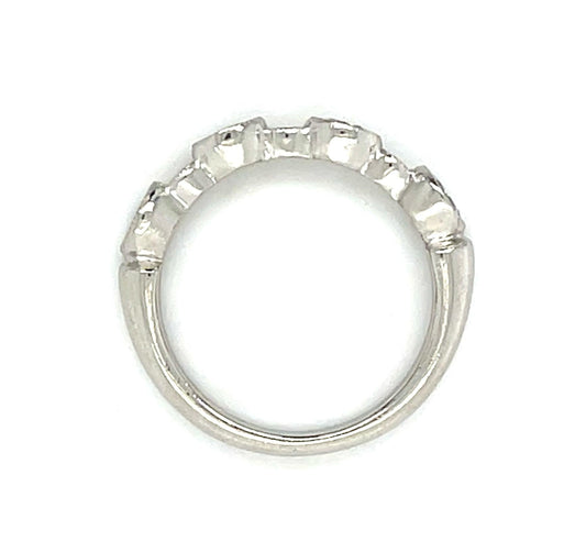 1ct Diamond Platinum Band Ring 5.60g 5.50 Size