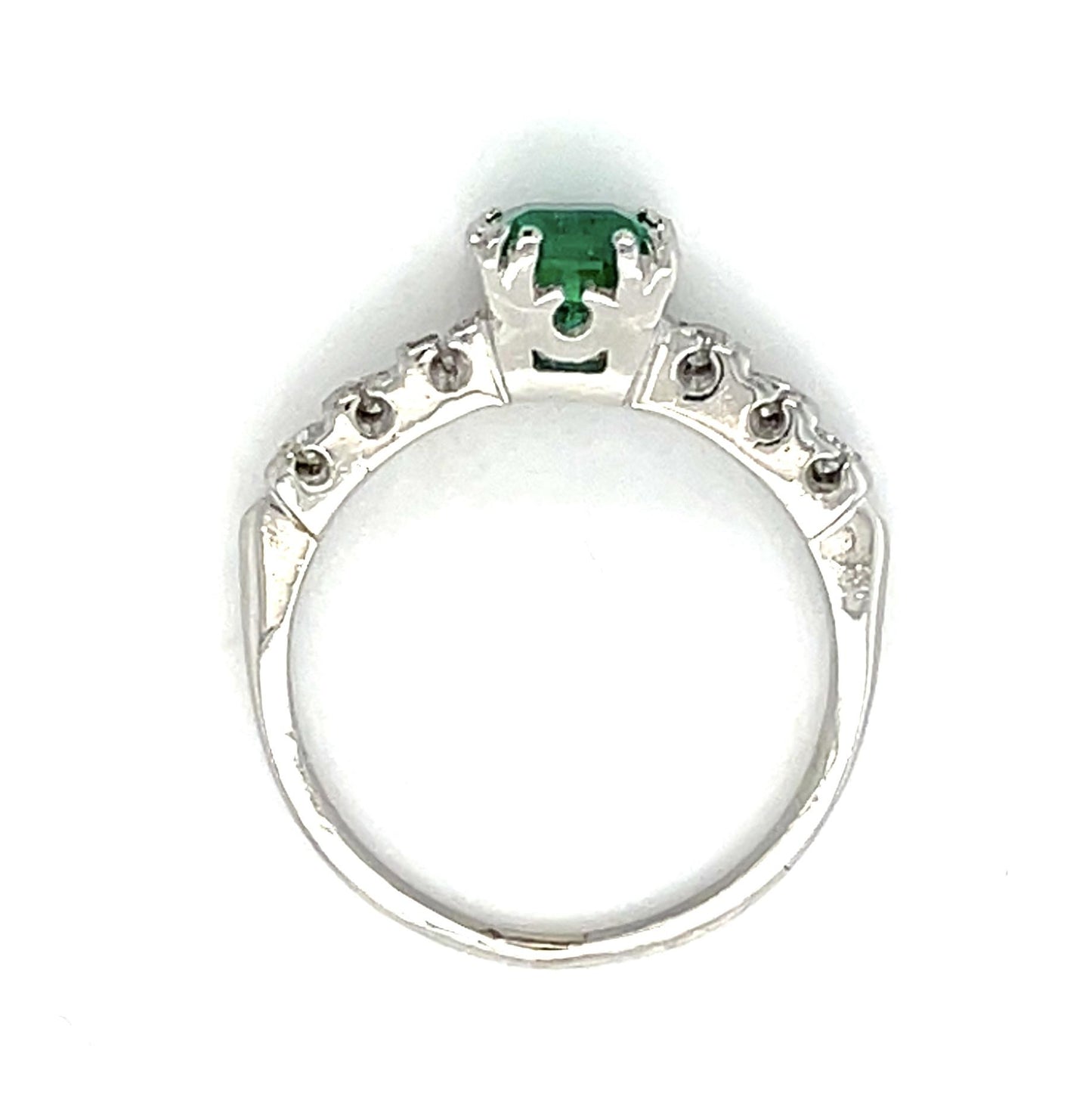 .73ct Colombian Emerald (No Cert) Platinum Ring .24ct Diamond 5.10g