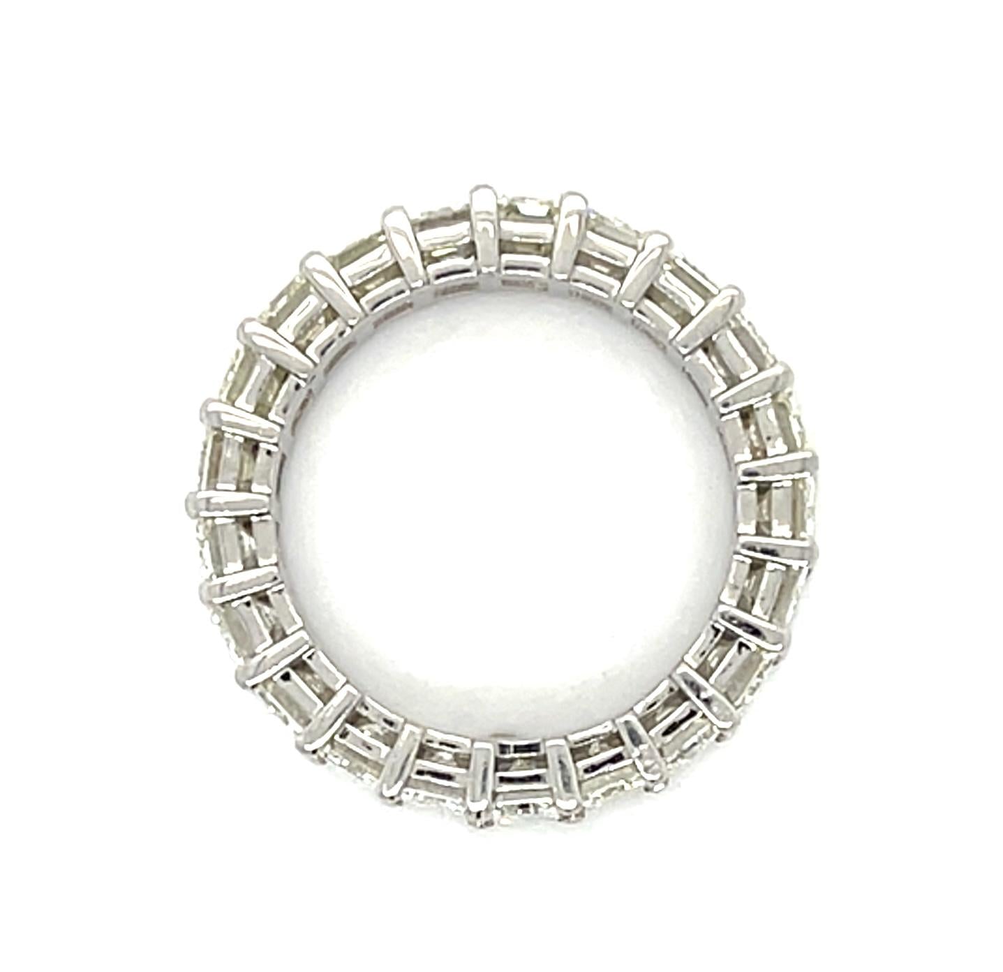 6.36ct Emerald-cut Diamond (G-H VS) Platinum Eternity Band Ring 6.60g