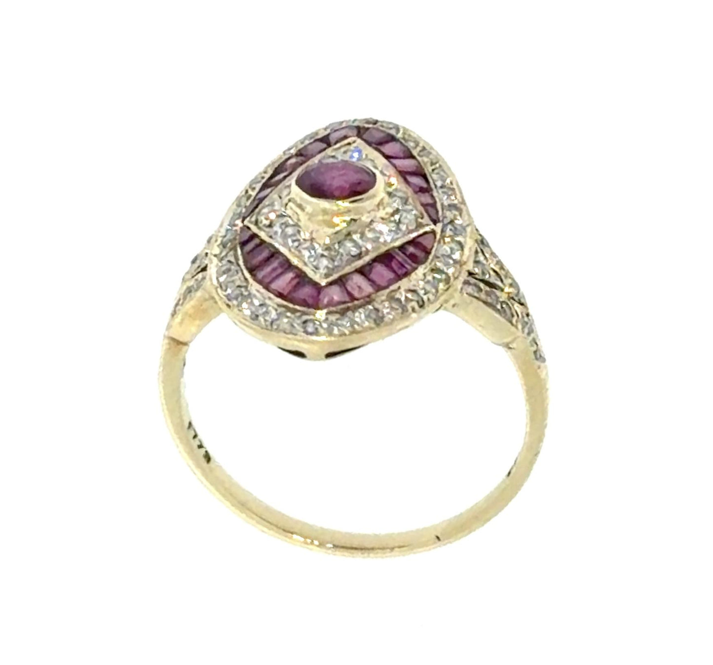 1.40ct Ruby .75ct Diamond 14KY Gold Ring (Vintage 1960s) 3.5g 7.25 Size