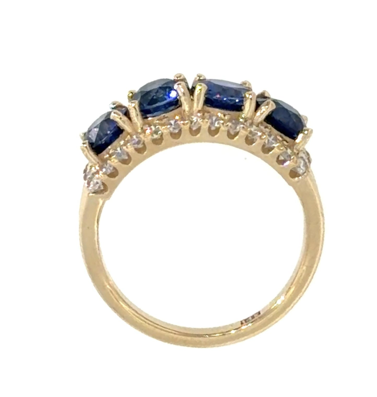 2.71ct Sapphire .54ct Diamond 14KY Gold Ring 4.50g 6.50 Size