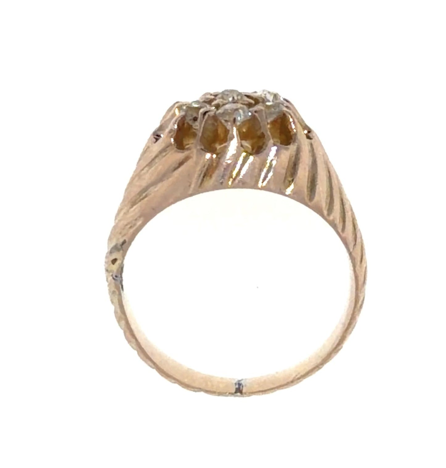 Victorian .70ct Diamond Belcher Ring (Antique 1890s) 18KY Gold Ring 6g Approxima