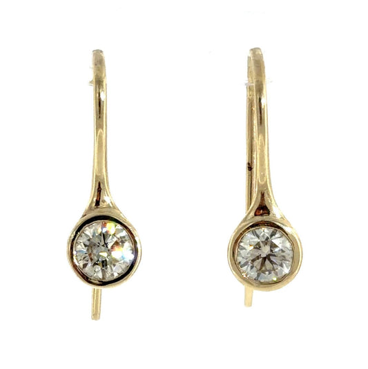2.02ct (Two Diamonds, one diamond is an I SI2 (no cert) 14KY Stud Earrings 2.48g