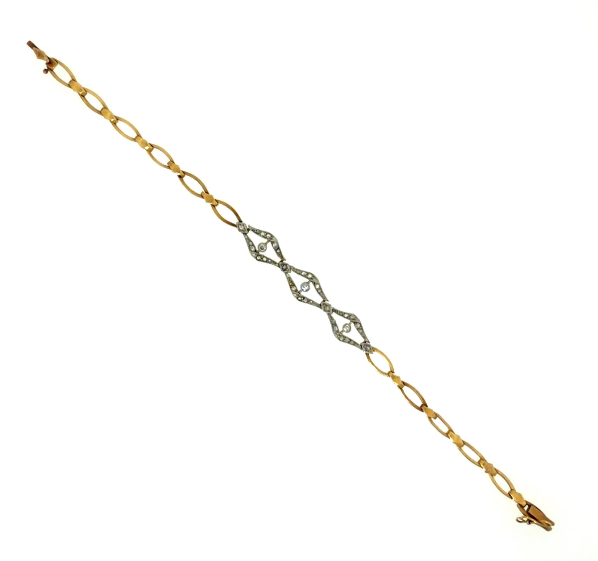 Late Edwardian .70ct Diamond 18K Yellow Gold Diamond Bracelet (Antique 1910s)
