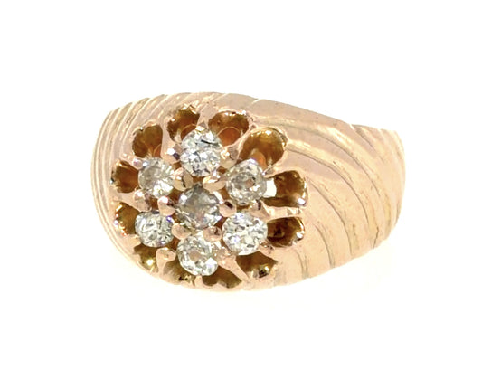 Original Victorian .78ct Old Mine Diamond 14KY Gold Ring (Antique 1880s) 6.97g