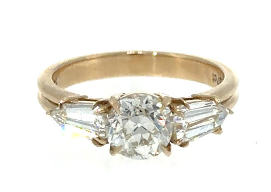 1.15ct European cut Diamond 14KY Gold Ring .81ct SD (H SI1 No Cert) 3.40g