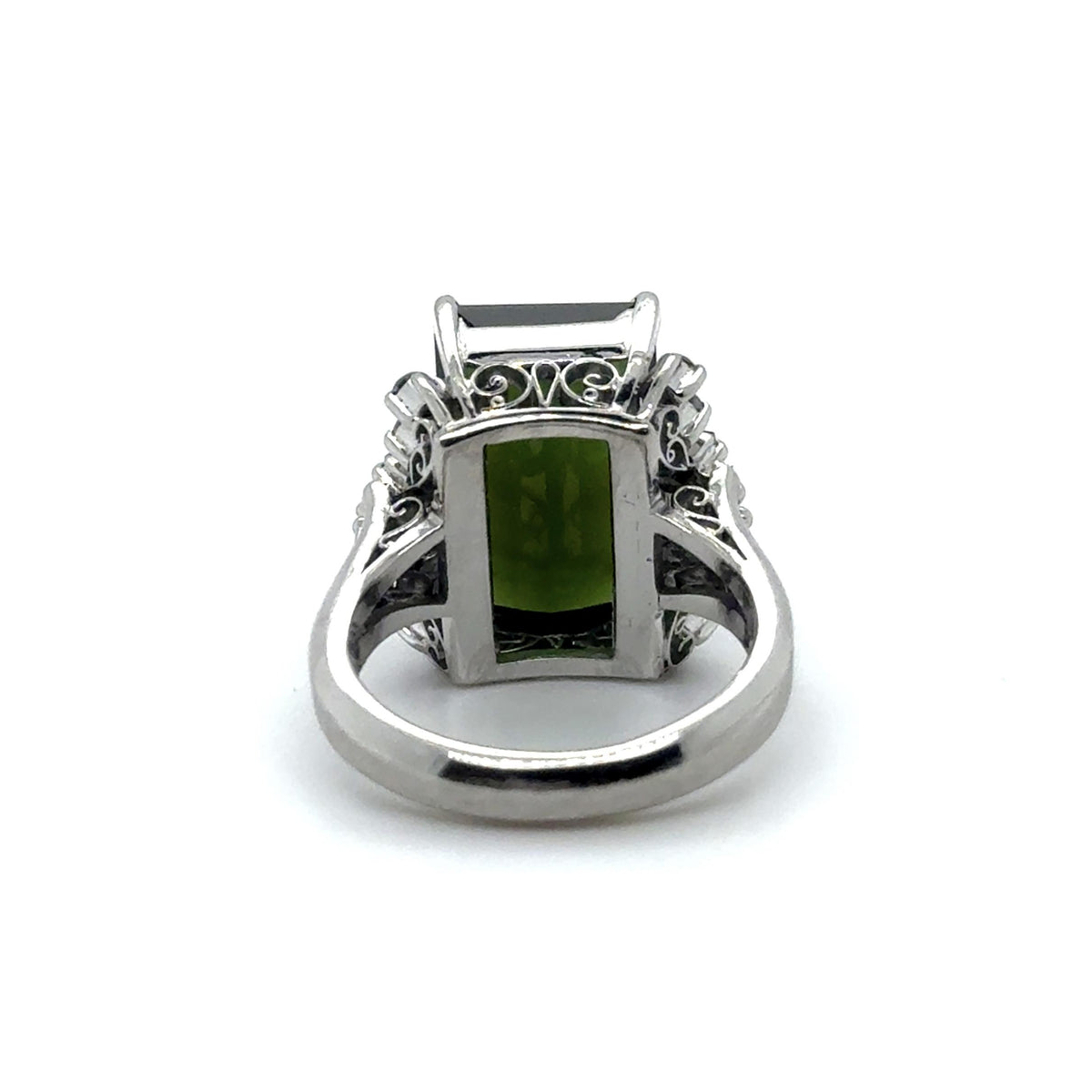 6.4ct Tourmaline .67ct Dia PT Ring 9g 4.75 Size