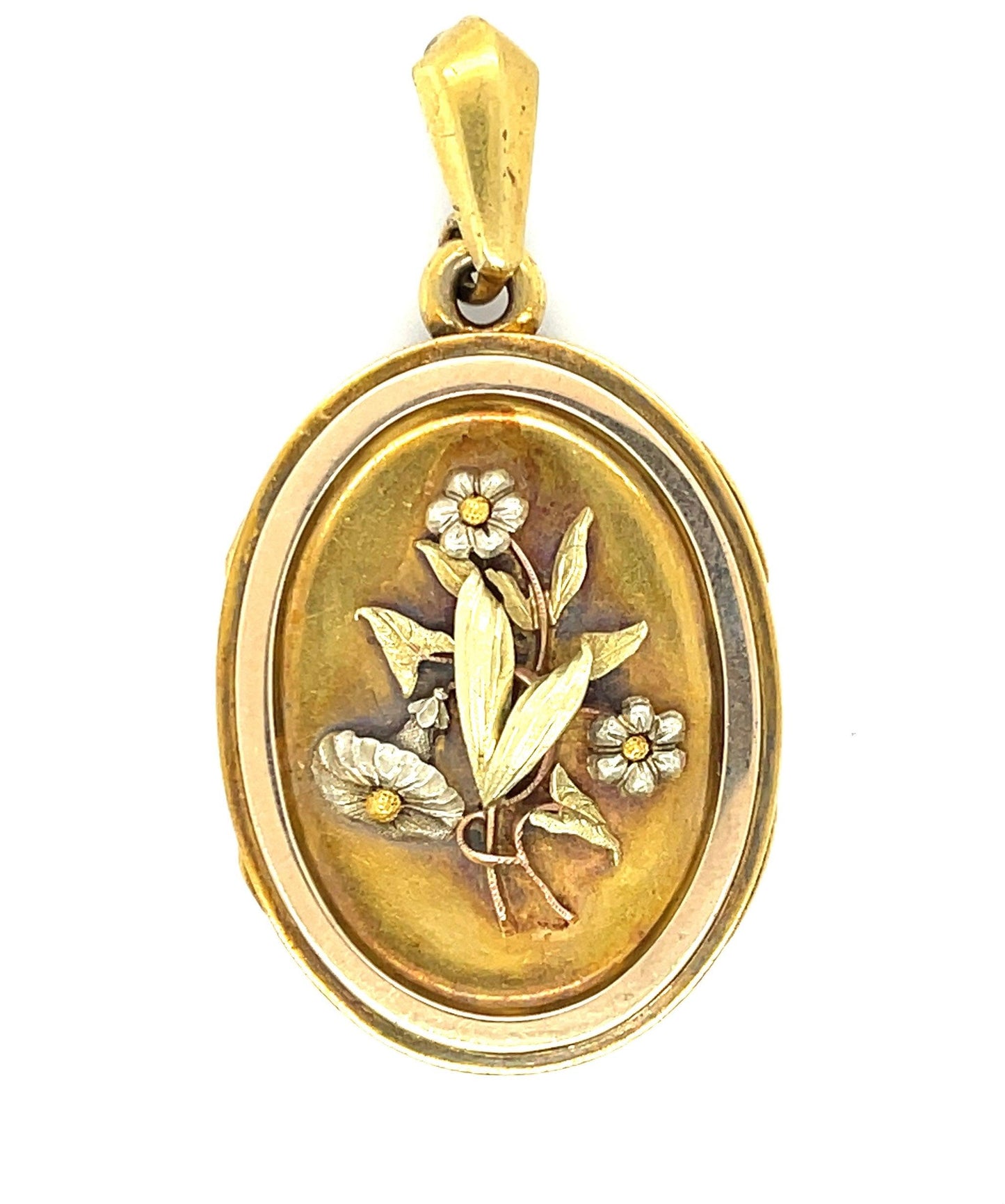 Victorian 14KY Flower Antique Locket (Circa 1880s)