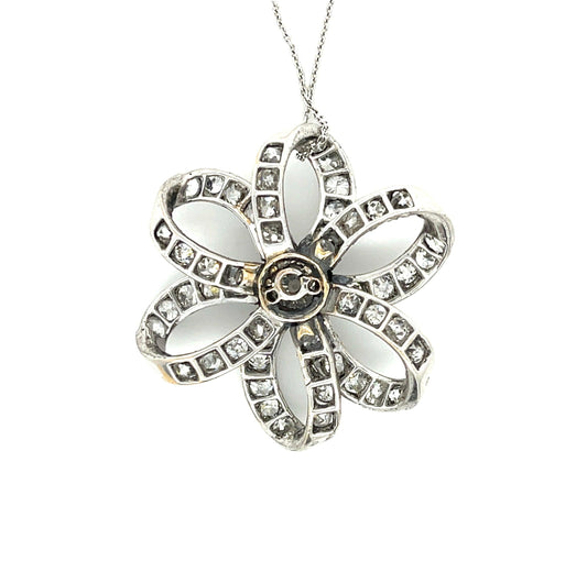 Victorian (Circa 1860s) .85ct Old Mine Cut Diamond 4.20ct Side Diamonds Silver A