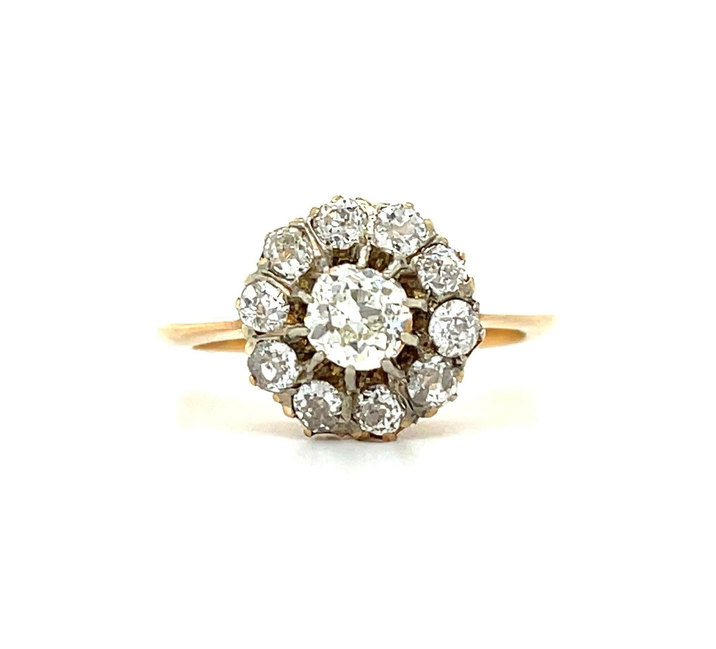 Victorian (Circa 1880s) .45ct Old Mine Cut Diamond 1ct SD 18KY Antique Ring