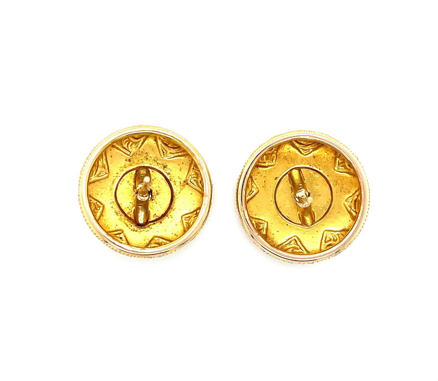 Victorian Cosmos Inspired Antique 18KY Earrings (Circa 1870s) .24ct Old Mine Dia