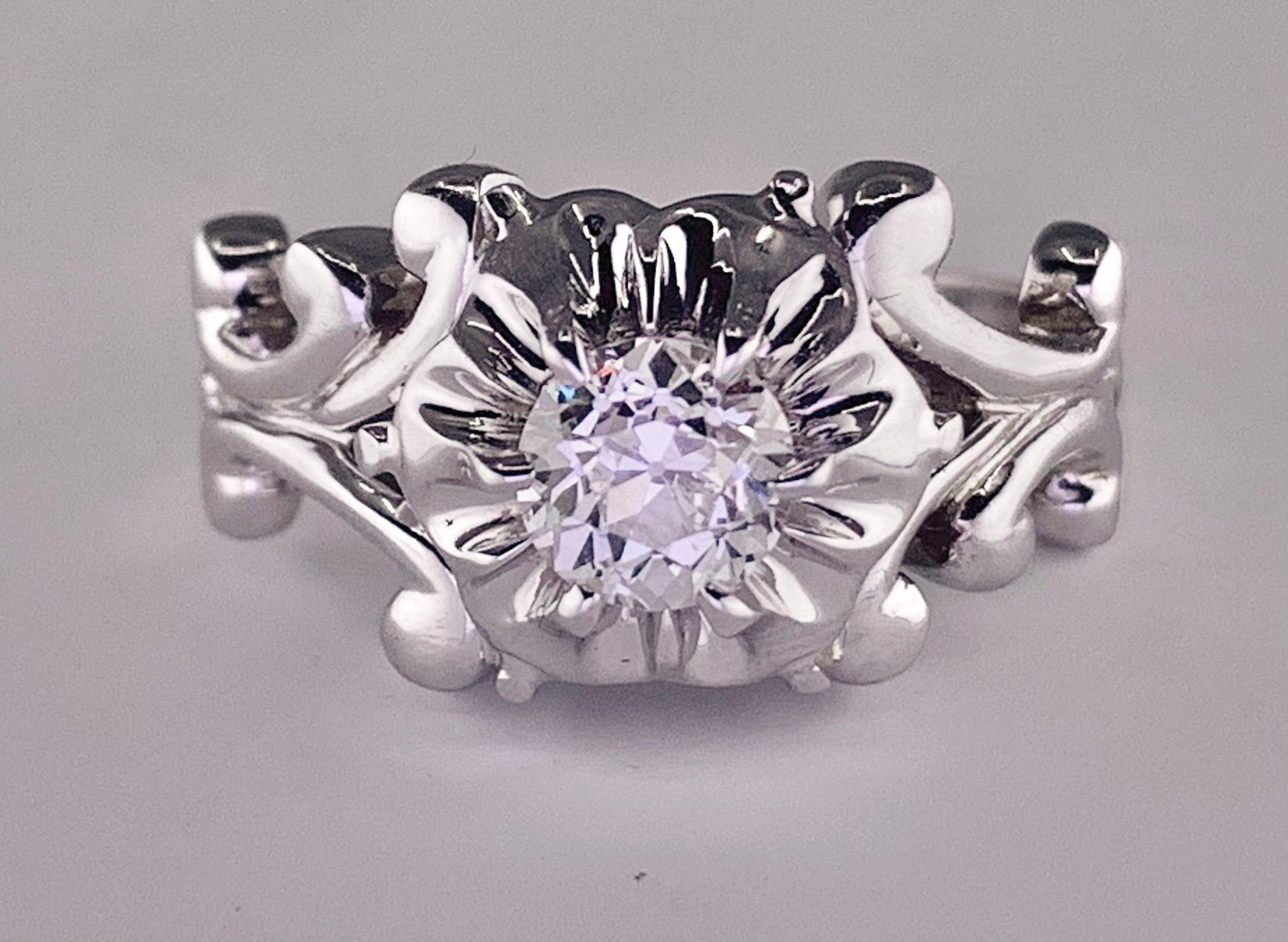 14K White Gold | G Color SI1 Clarity Euro Diamond .70 carats 14KW Ring