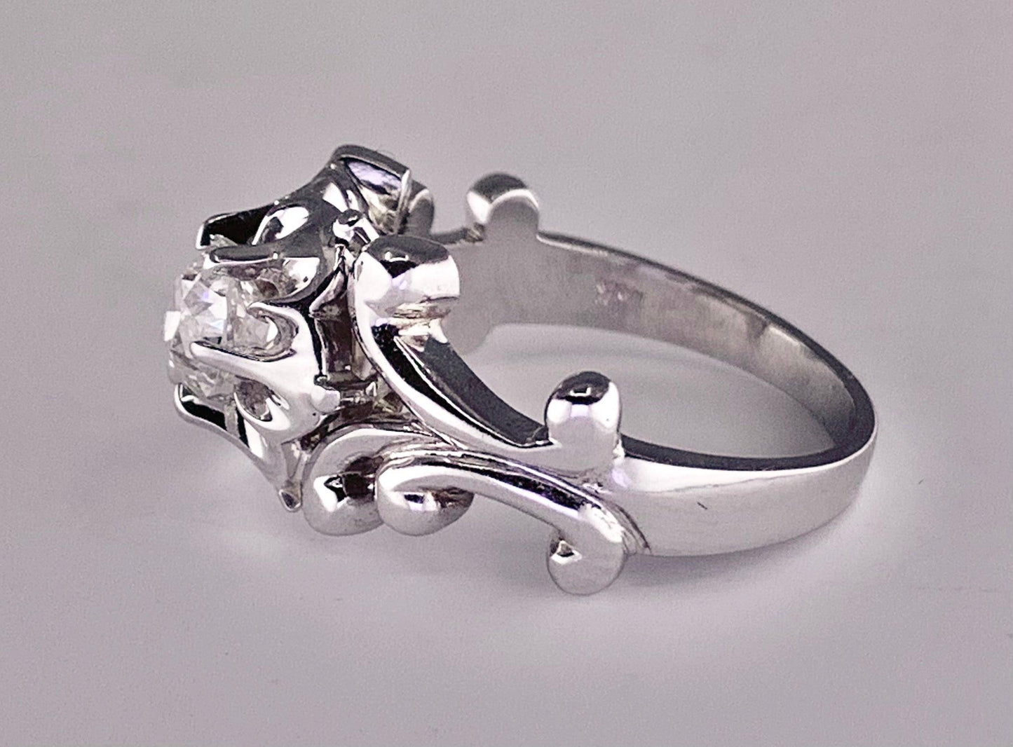 14K White Gold | G Color SI1 Clarity Euro Diamond .70 carats 14KW Ring
