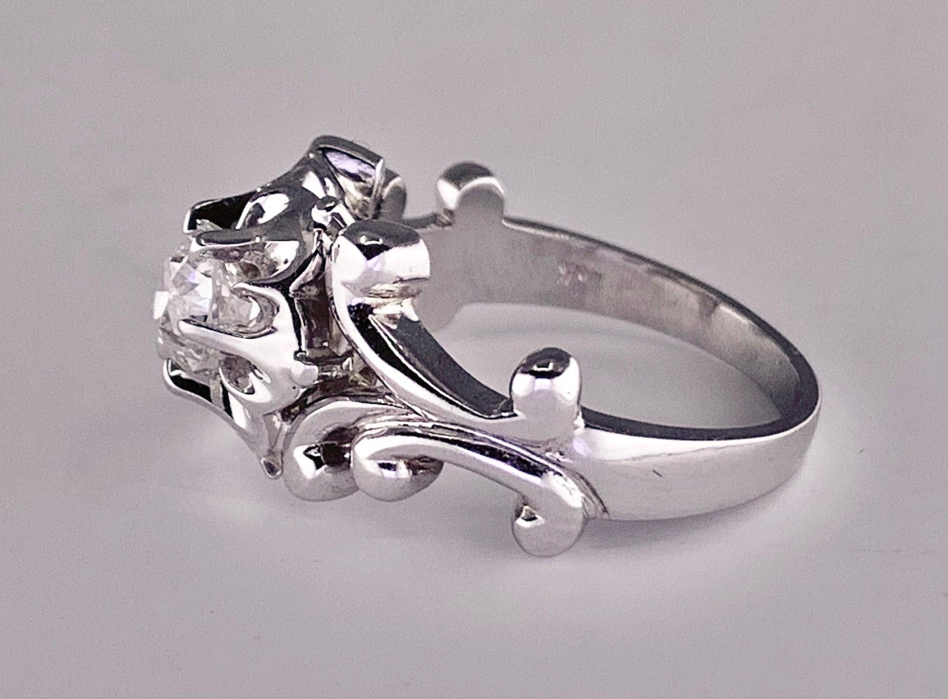14K White Gold | G Color SI1 Clarity Euro Diamond .70 carats 14KW Ring