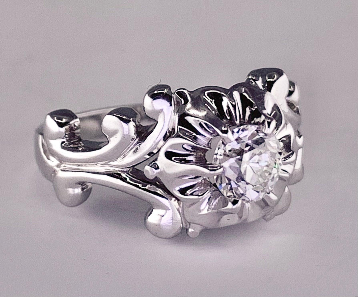 14K White Gold | G Color SI1 Clarity Euro Diamond .70 carats 14KW Ring