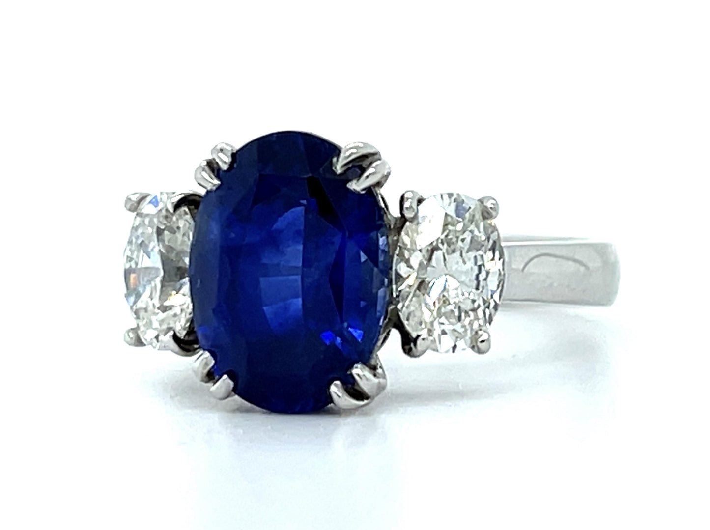 PT Sri Lanka Heated Sapphire H VS (No Cert) Dia Ring 6.6gr 4.32ct(sap) 1.05ct SD