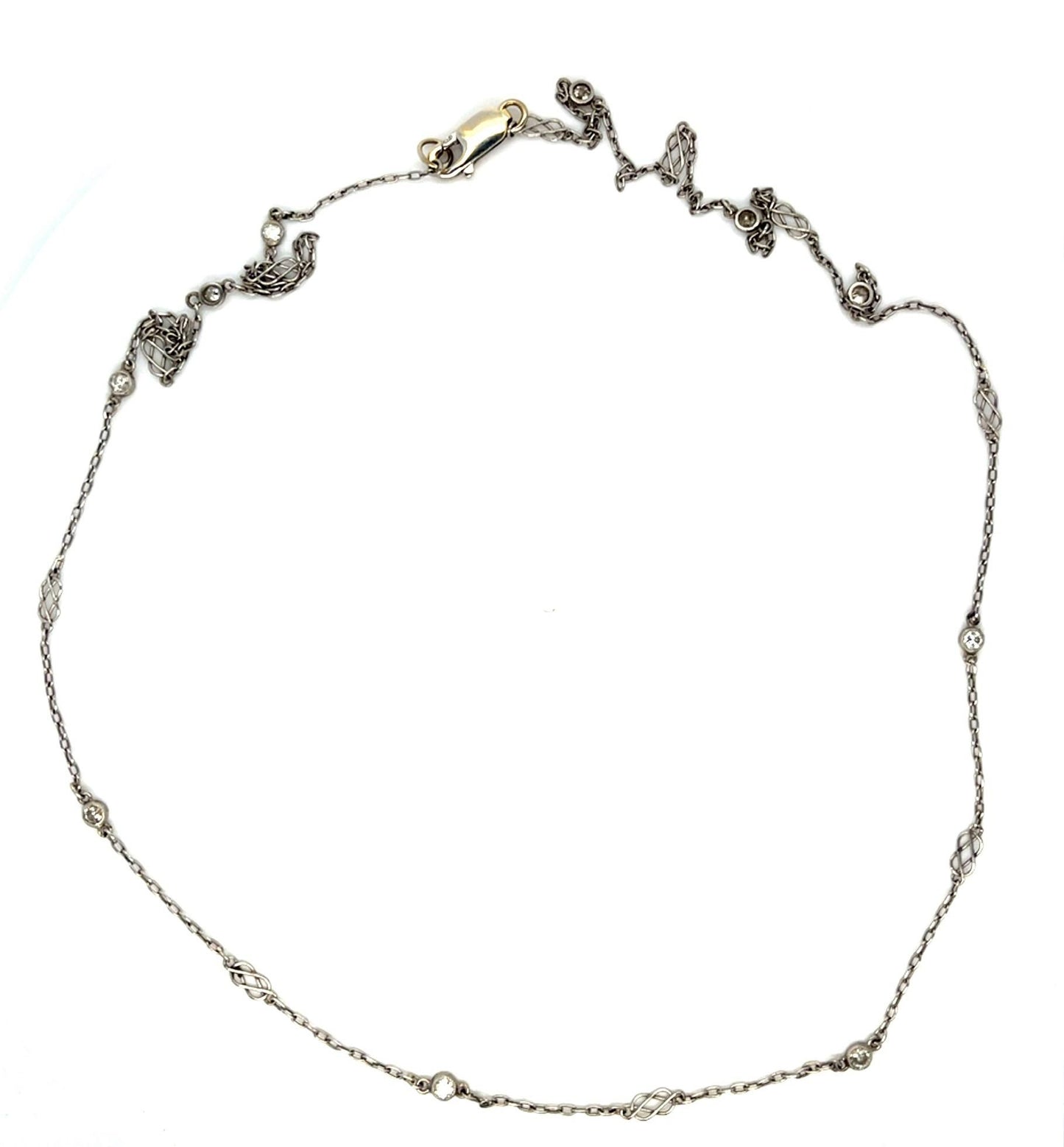 .50ct (10 Diamonds) Platinum Estate Necklace 20" Length