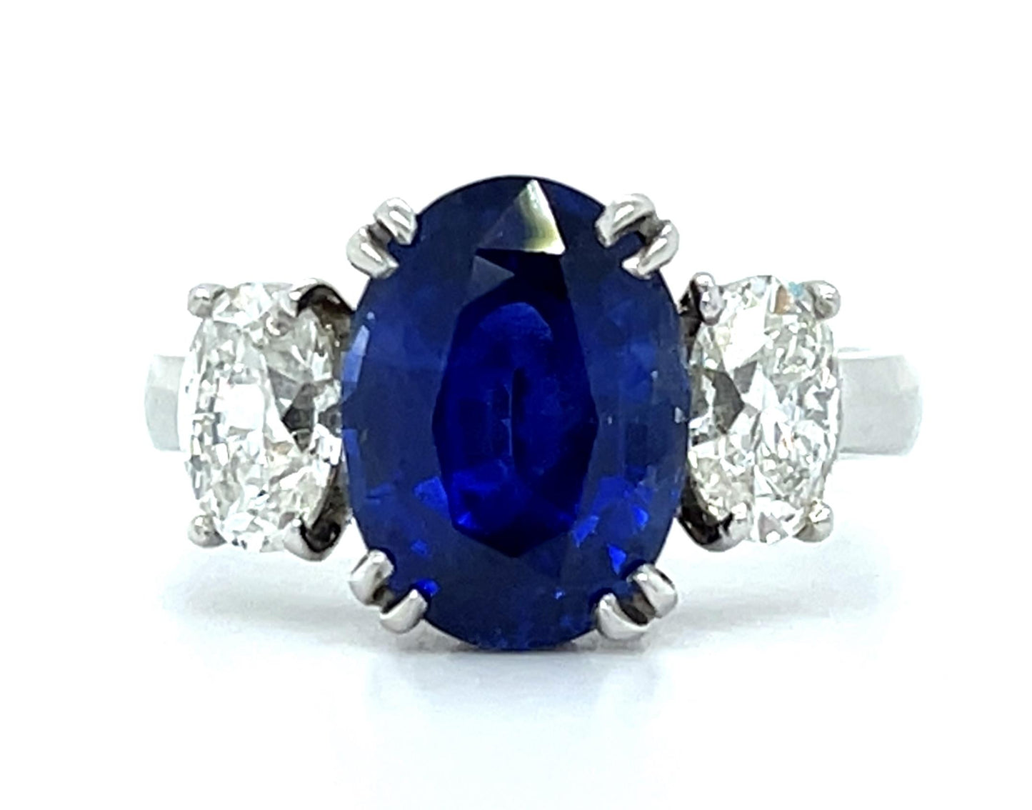 PT Sri Lanka Heated Sapphire H VS (No Cert) Dia Ring 6.6gr 4.32ct(sap) 1.05ct SD