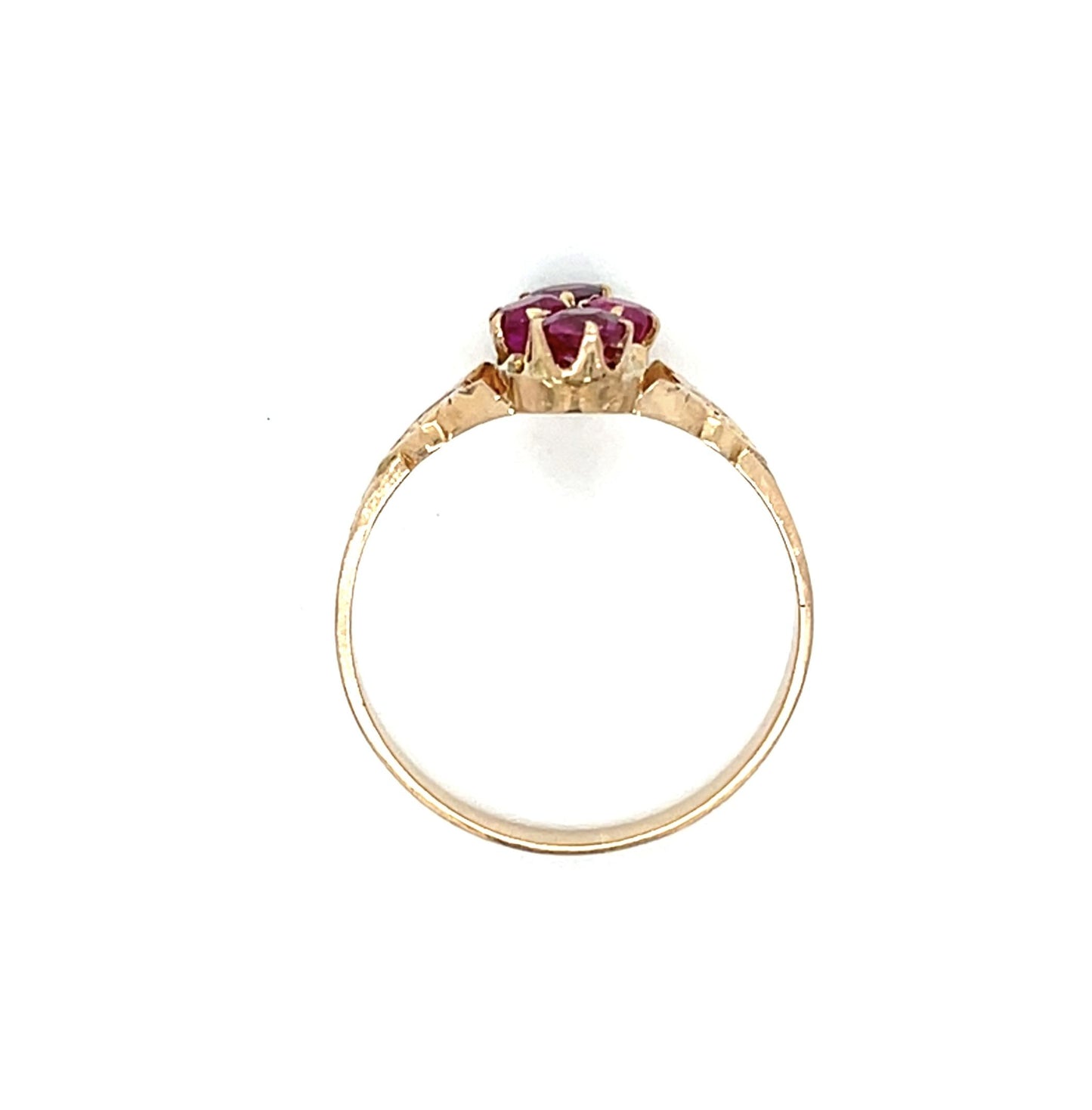 Victorian 1ct Ruby 10KY Ring (Antique 1870s) 2.17g 9.25 Size