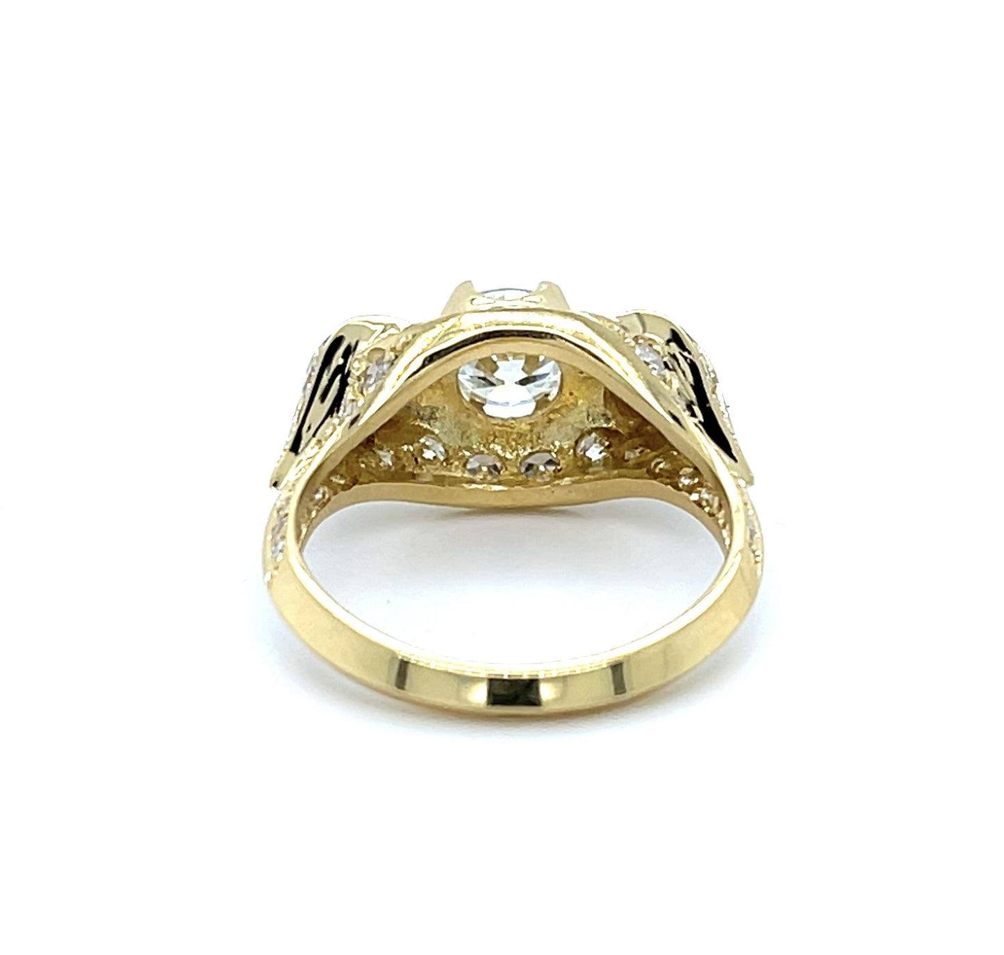 .93ct I VS1 Transitional Cut Diamond 18KY Estate Ring 1.04ct SD 7 Size 5.57g