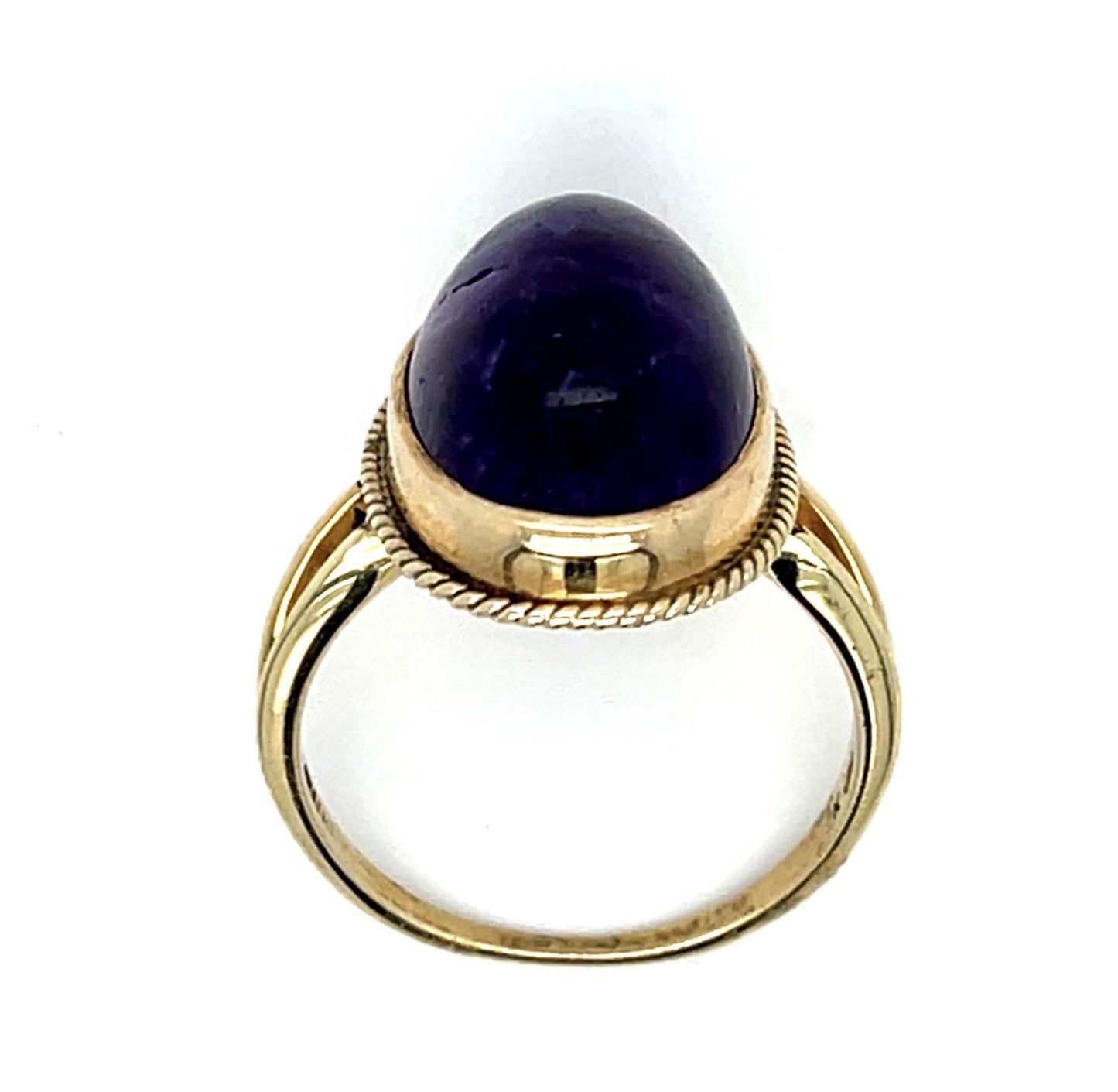 9ct Cabochon Amethyst 14KY Ring 4.60g 6.50 Size