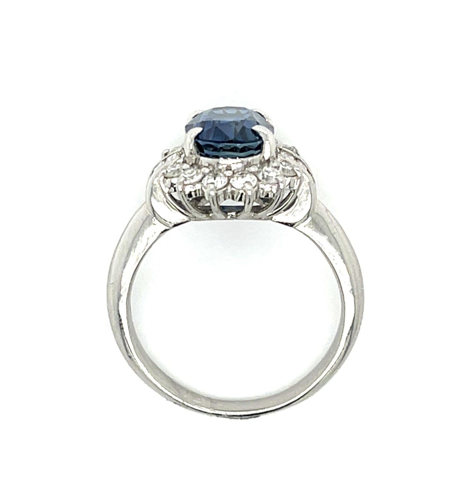 4.09ct No Heat Thai Sapphire PT 900 Ring (Estate) .69ct Diamonds GIA 6234383046