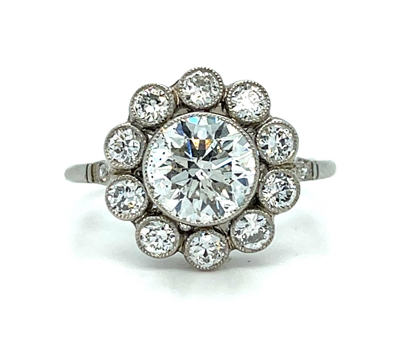1.48ct Transitional Diamond Platinum Handmade Ring 1.20ct SD 7.75 Size 4.35g
