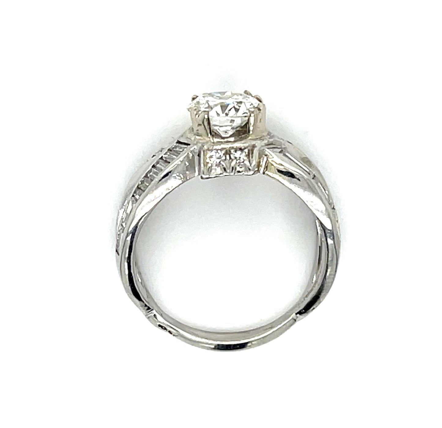 1.10ct Old European Cut Diamond Platinum 900 Ring (Vintage 1940s) .80ct SD 8g 6