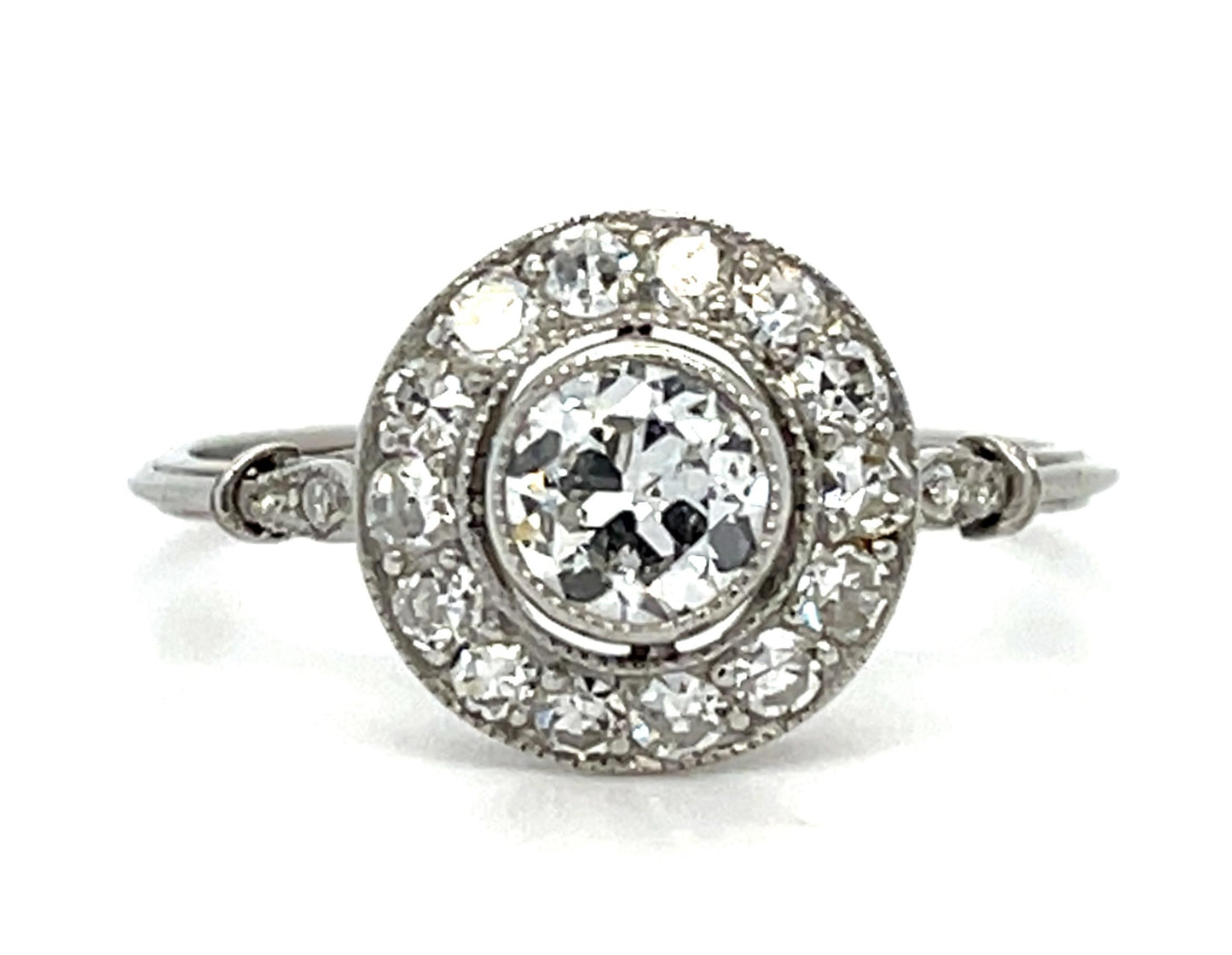 .44ct Old European Diamond Platinum Handmade Ring .50ct SD 2g 6.50 Size
