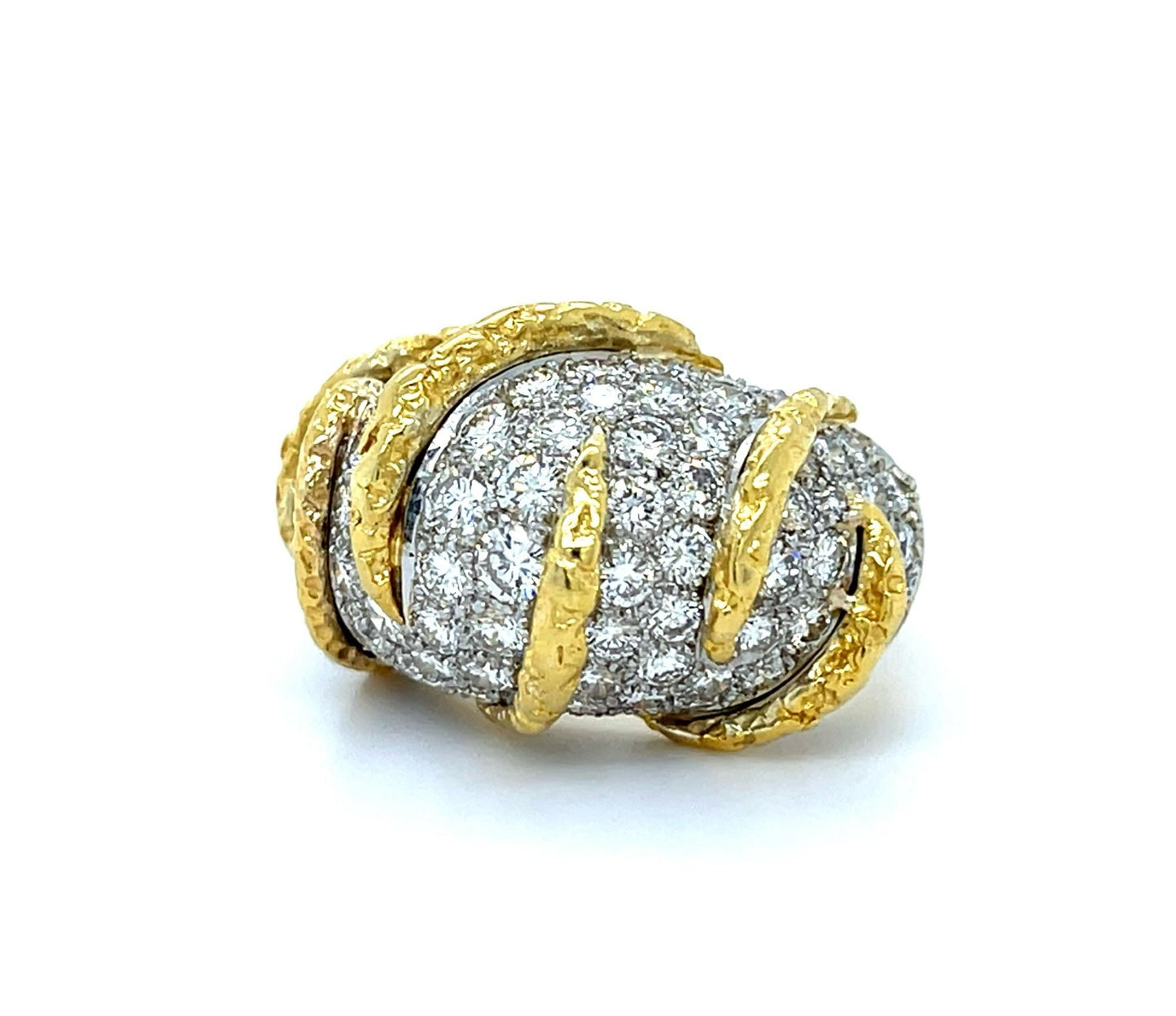 4.50ct (102 Diamonds) 18KY Vintage Band (c 1960s) 8.50 Size 17.89g