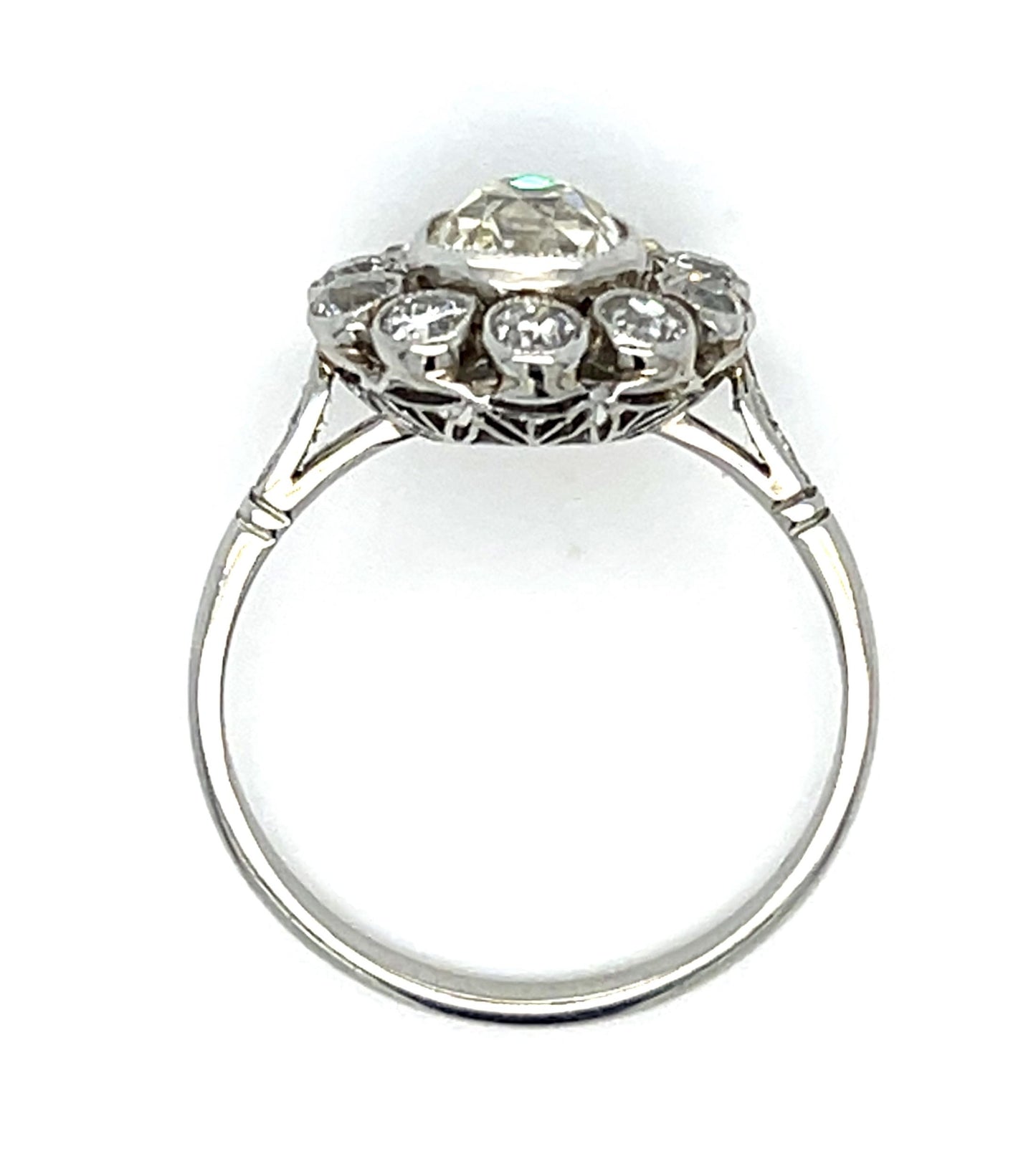 1ct Old Mine Cushion Diamond Platinum Handmade Ring 1.10ct SD 4.10g 8 Size