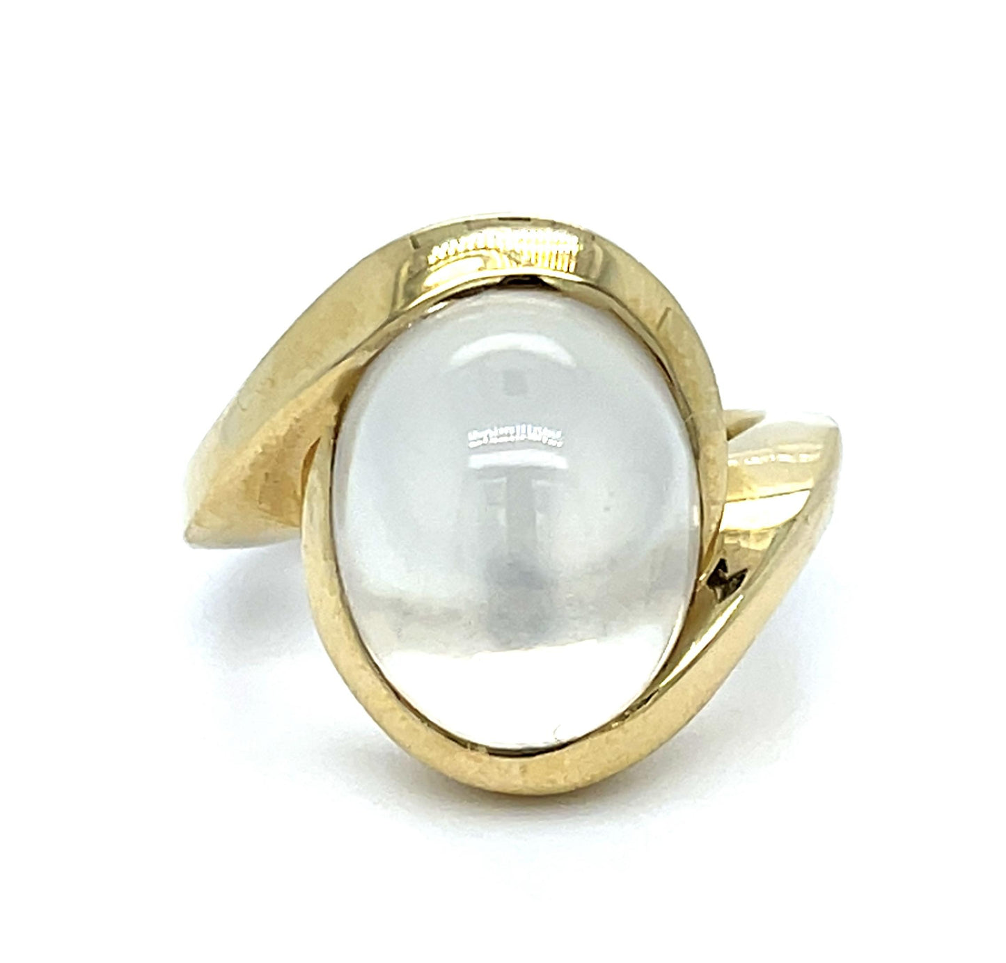 11.50ct Cats Eye Moonstone 14KY Ring 11.40g 7 Size