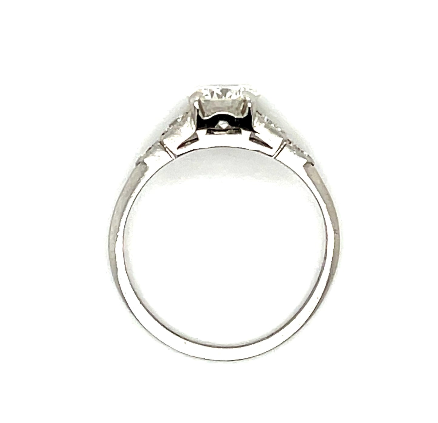 Original .78ct Center Diamond (approx) Platinum Vintage Ring (c 1950s)