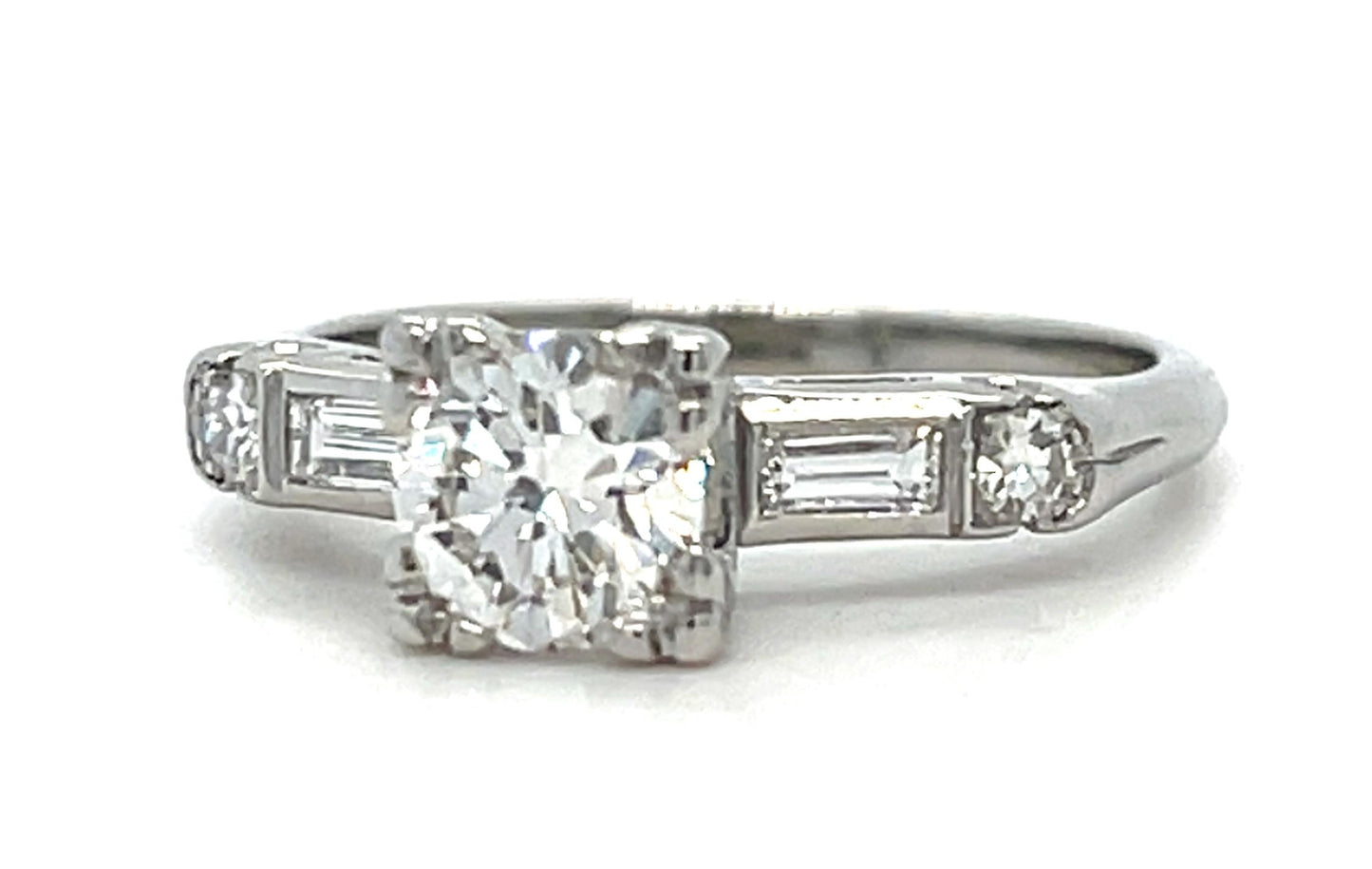 Original Art Deco .60ct Old European Diamond PT Ring (Vintage 1930s) .34ct SD