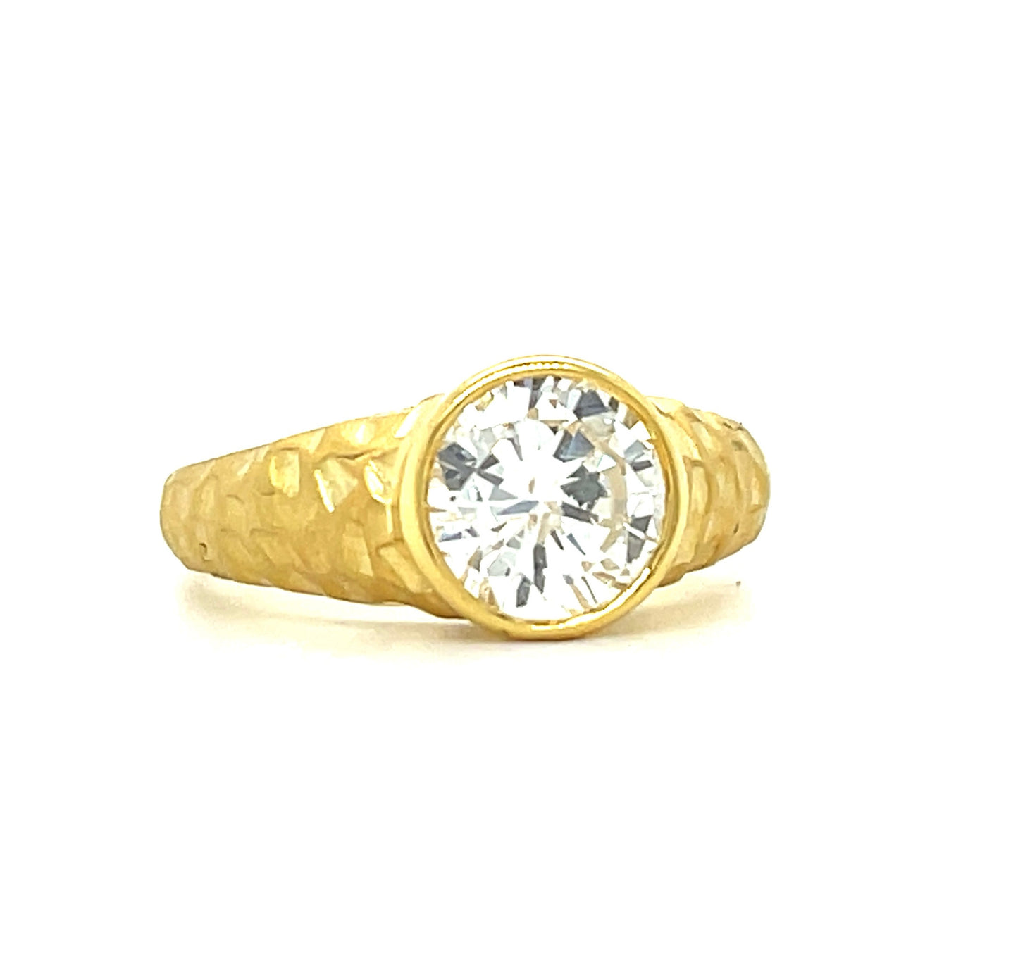 1.61ct GIA I Color I1 Clarity Round Brilliant Diamond 14KY Ring