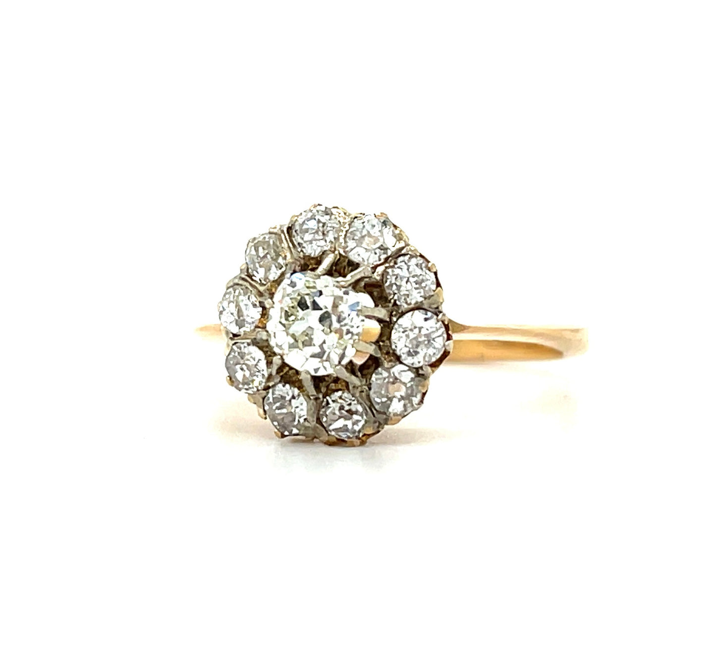 Victorian (Circa 1880s) .45ct Old Mine Cut Diamond 1ct SD 18KY Antique Ring