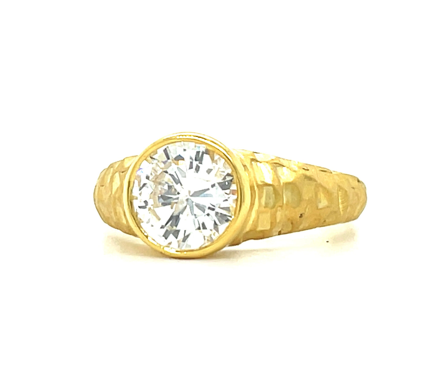 1.61ct GIA I Color I1 Clarity Round Brilliant Diamond 14KY Ring