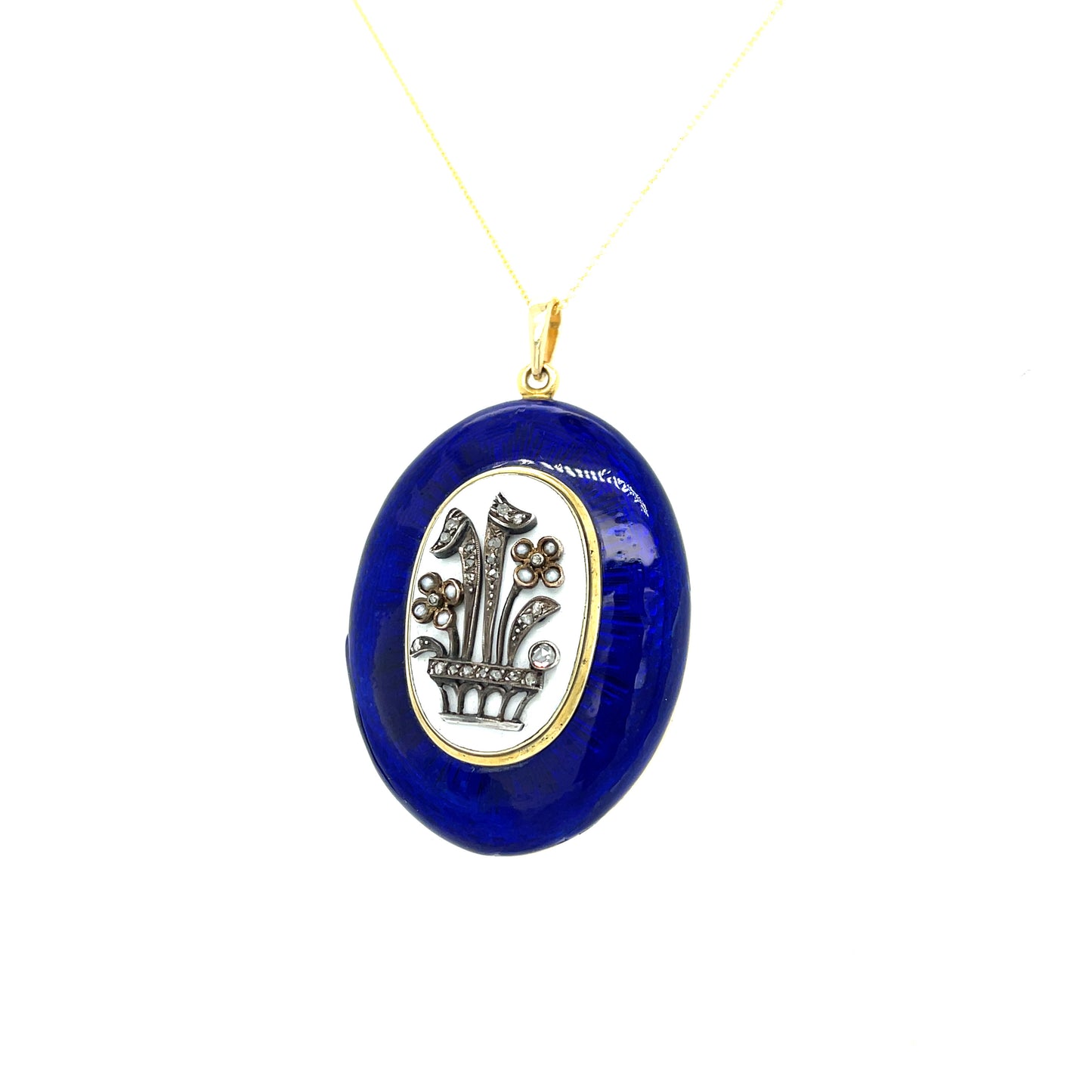 Victorian Era (Circa 1870s) Enamel 18KY Antique Locket/Pendant