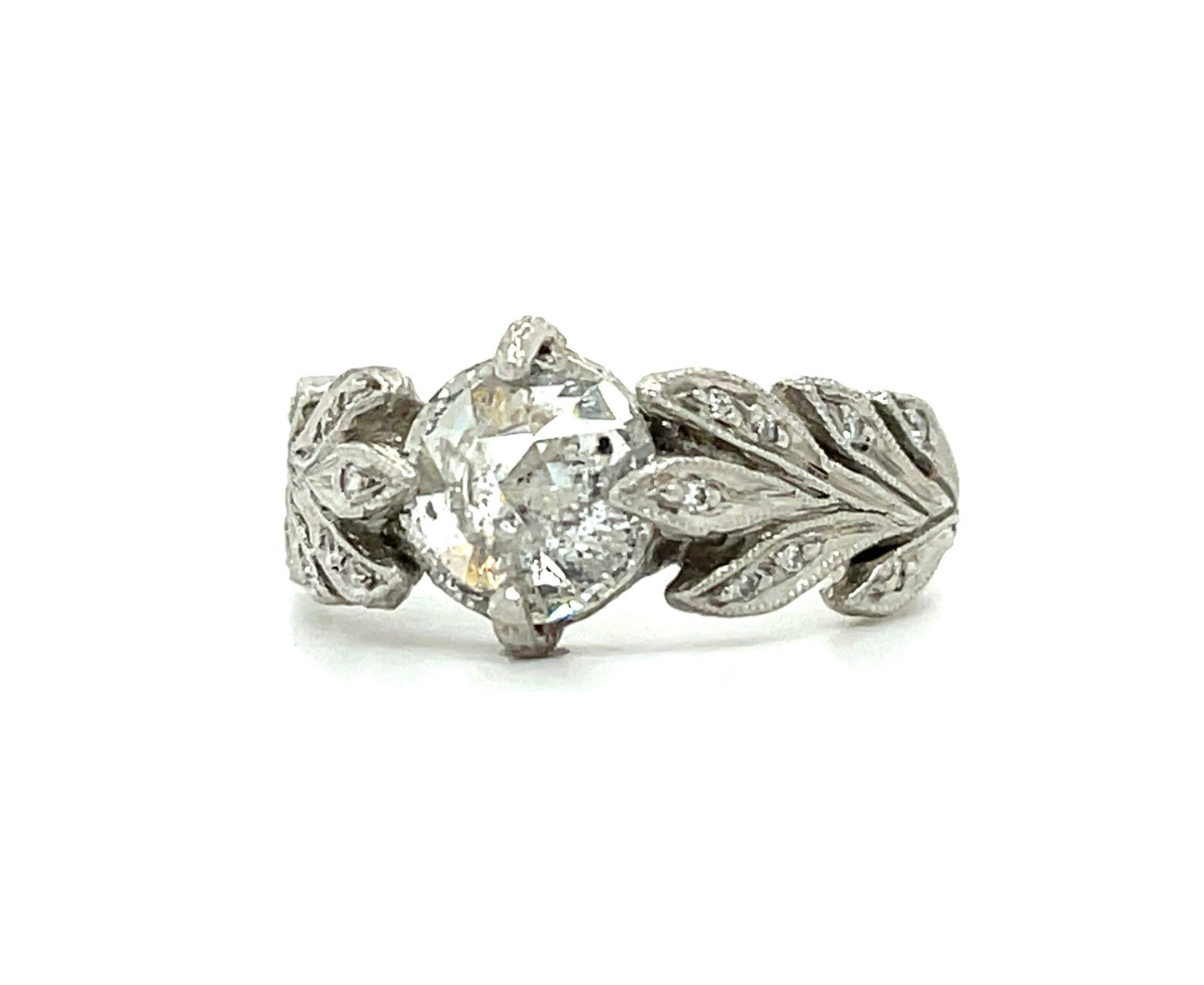 1.50ct Unique Cut Salt and Pepper Diamond Platinum Ring