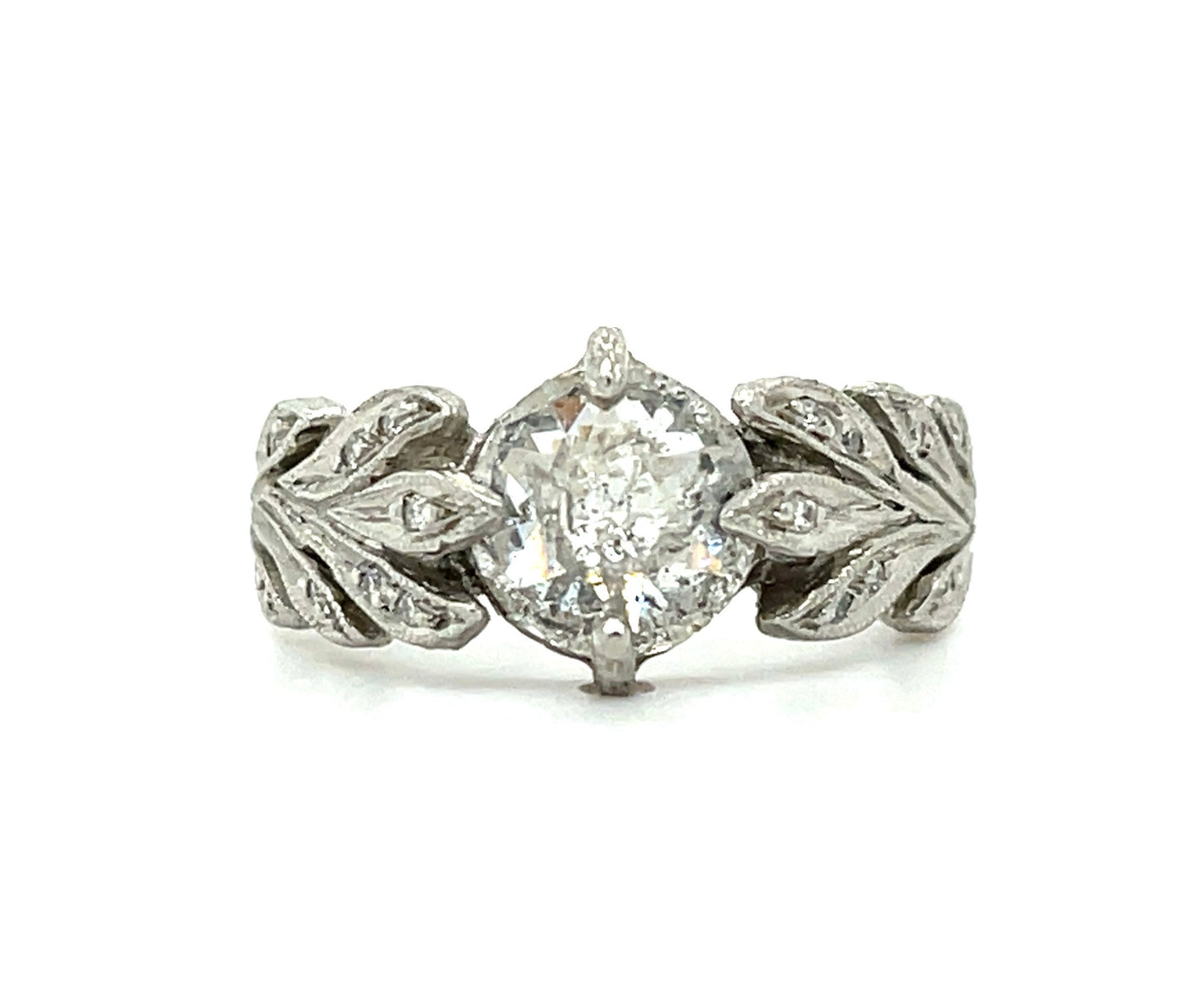 1.50ct Unique Cut Salt and Pepper Diamond Platinum Ring