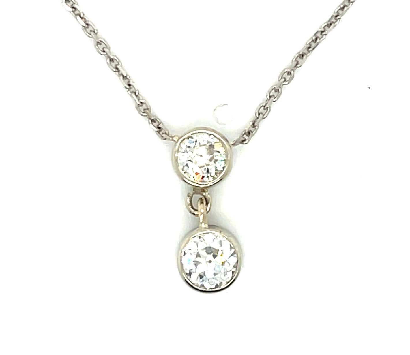 .50ct Old European Cut Diamond .35ct SD 14KW Estate Necklace