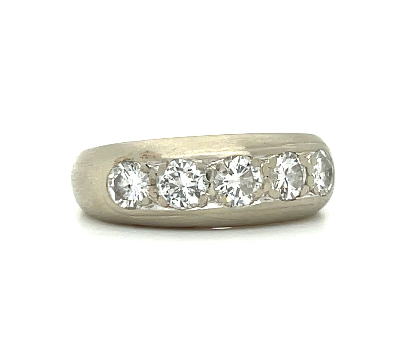 1.10ct Diamond 14KW Vintage Men's Band (Circa 1960s)