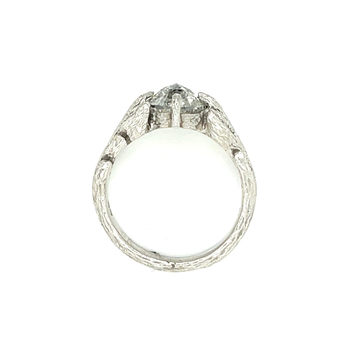 1.50ct Unique Cut Salt and Pepper Diamond Platinum Ring