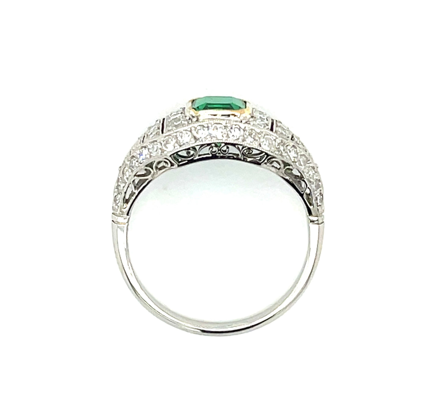 1ct Colombia Emerald 1.16ct Diamond Platinum Handmade Ring