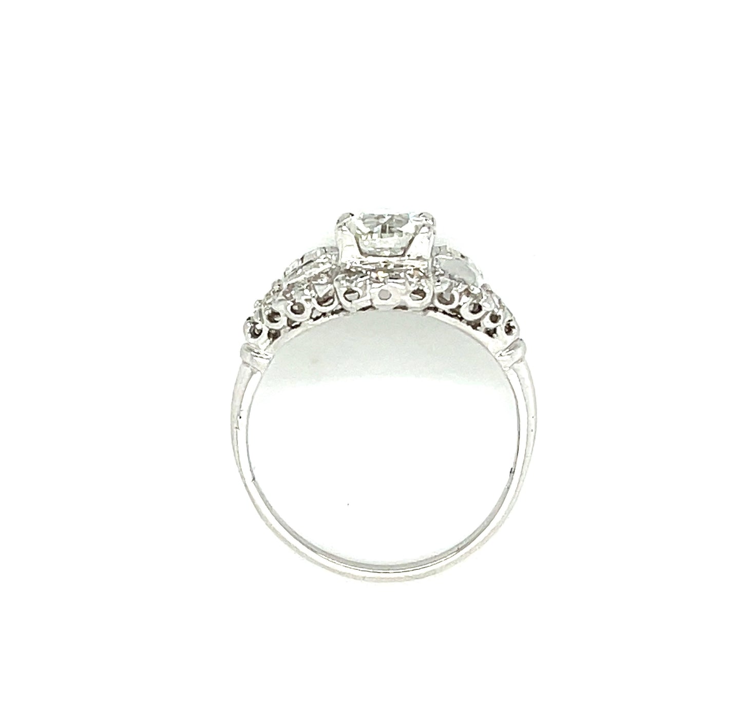 Art Deco (Circa 1930s) 1.01ct G VS1 Old European Cut Diamond .68ct SD Platinum Vintage Ring