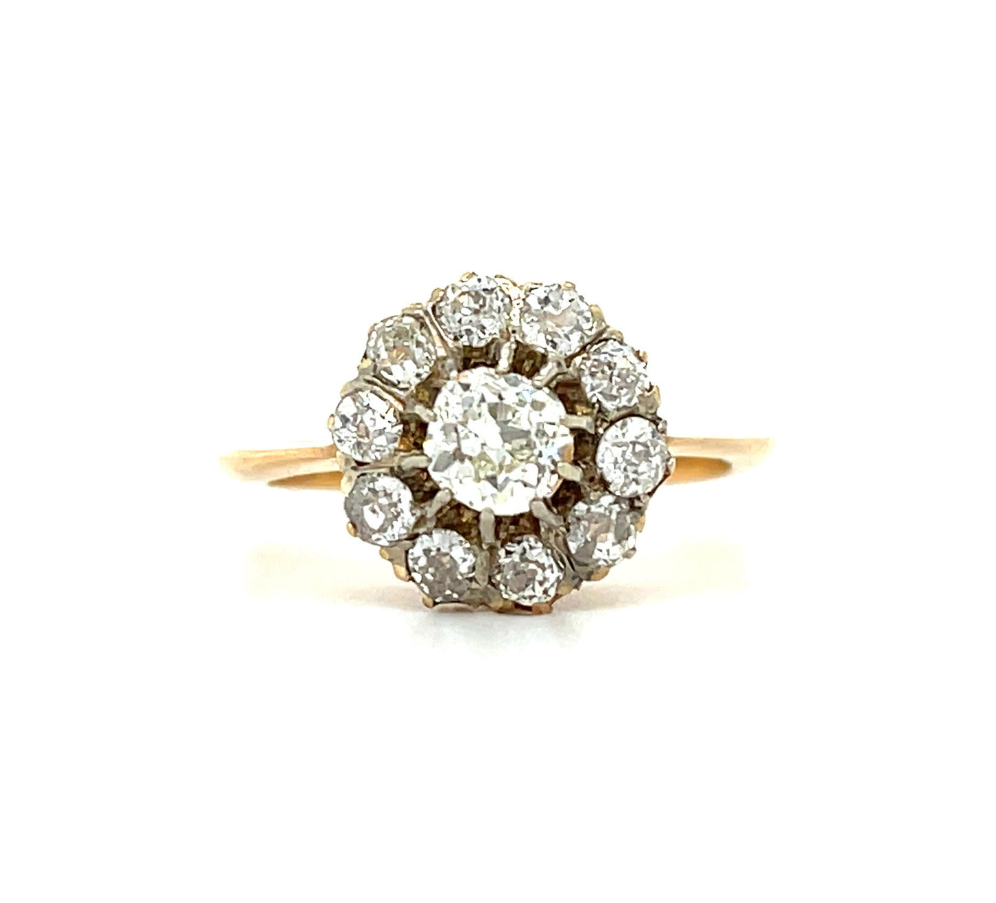 Victorian (Circa 1880s) .45ct Old Mine Cut Diamond 1ct SD 18KY Antique Ring