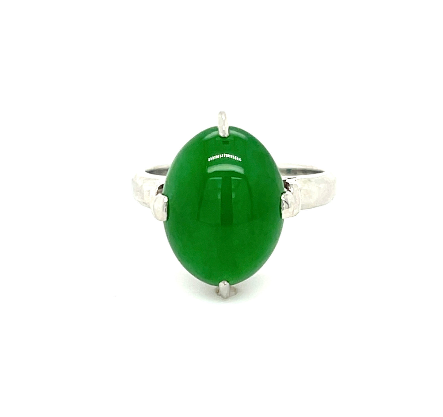 6.01ct GIA Natural A Jade Jadeite Platinum Ring