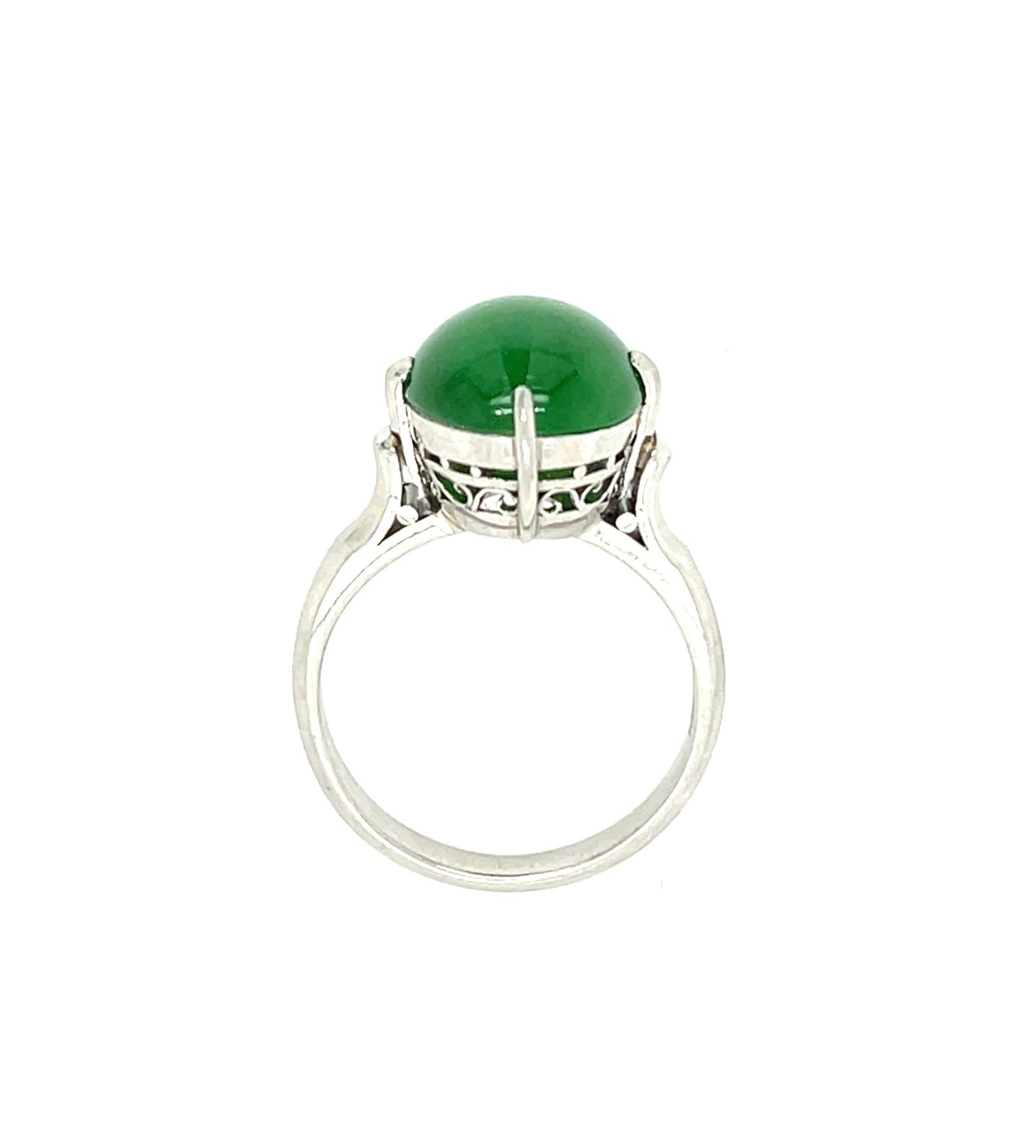 6.01ct GIA Natural A Jade Jadeite Platinum Ring